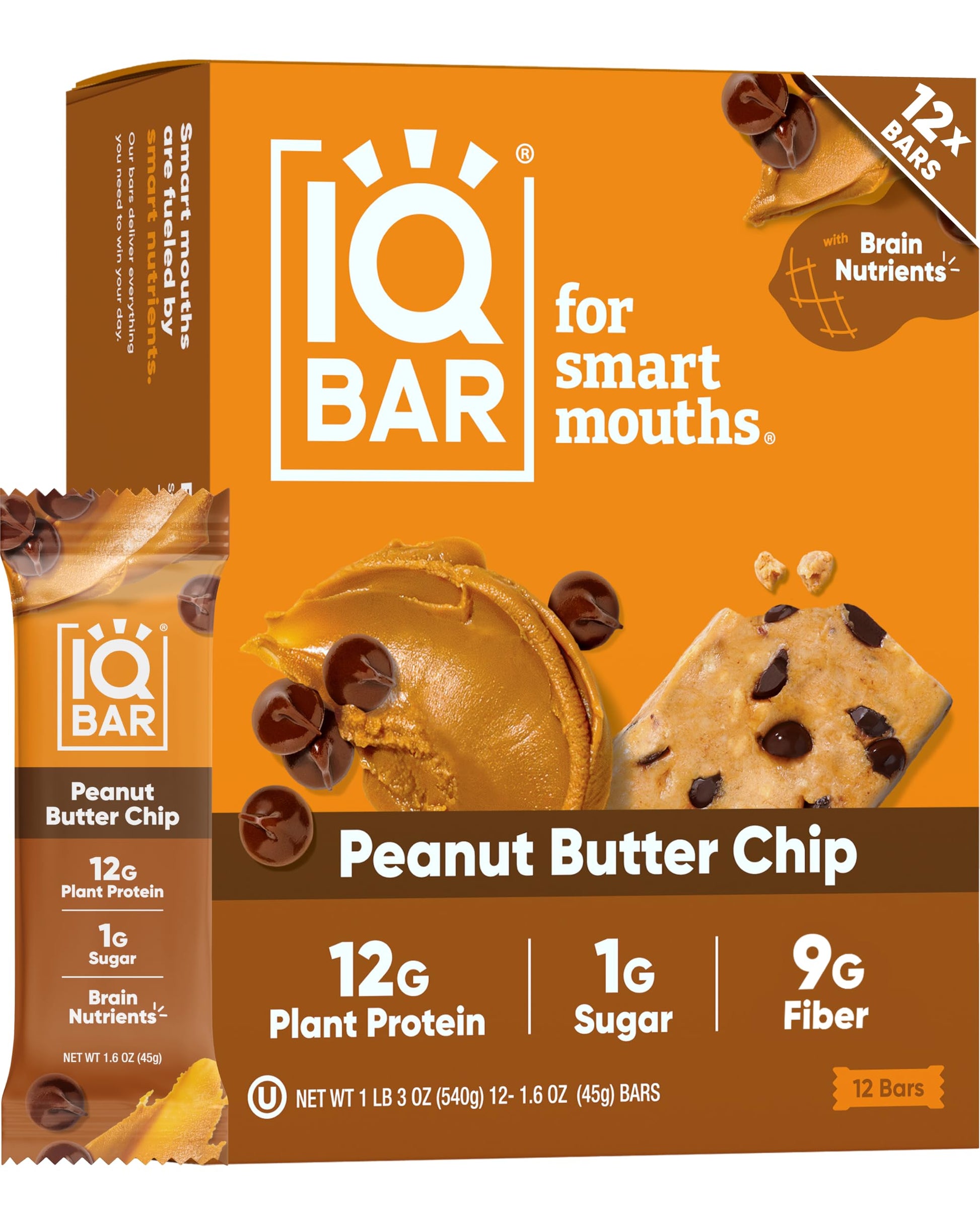 IQBAR Clean Plant Protein Bars - Chocolate Lovers Variety - 12 Count - Keto, Vegan, High Fiber, Gluten and Dairy Free, Low Sugar Snack - Brain and Body Nutrients for Focus, Energy, Meal Replacement