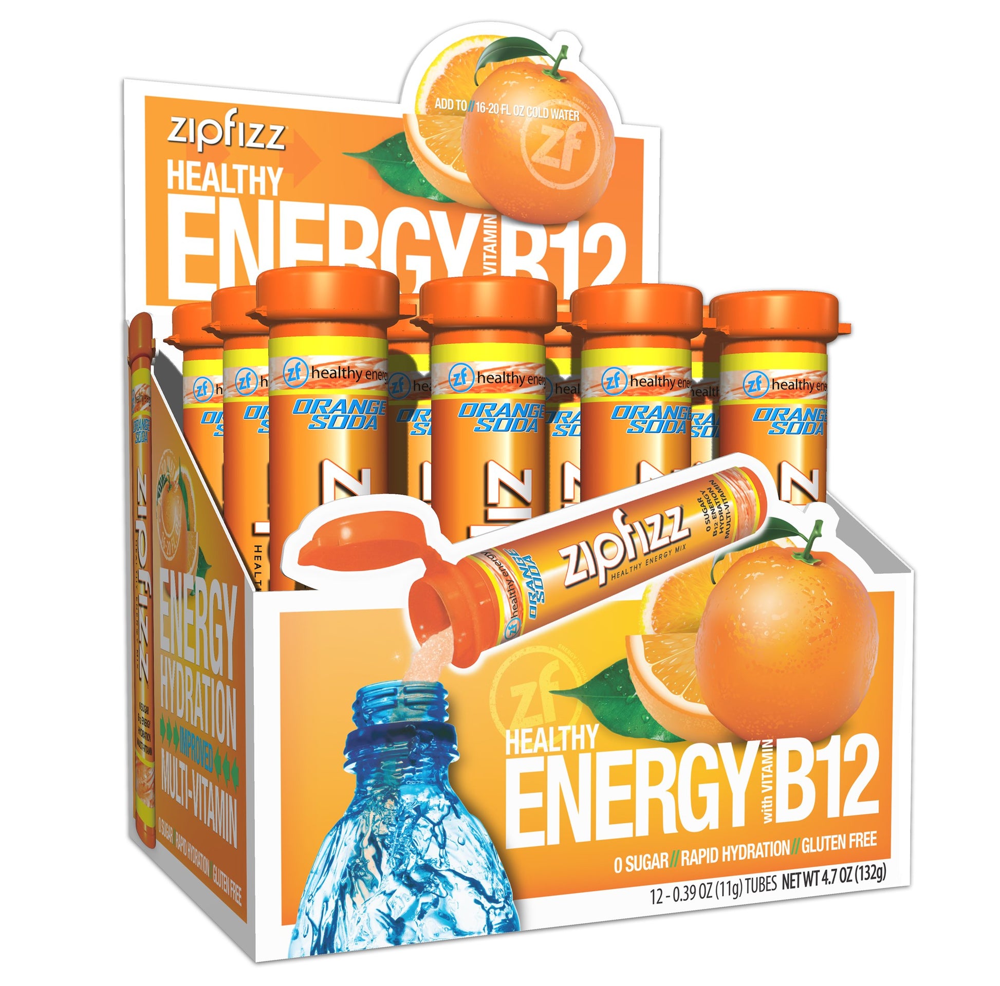 Zipfizz Daily Energy Drink Powder, Fruit Punch, 20 Pack 3-in-1 Sustained Energy, Rapid Hydration, and Essential Vitamins Sugar-Free Electrolyte Powder Contains Vitamin B-12 & Antioxidants