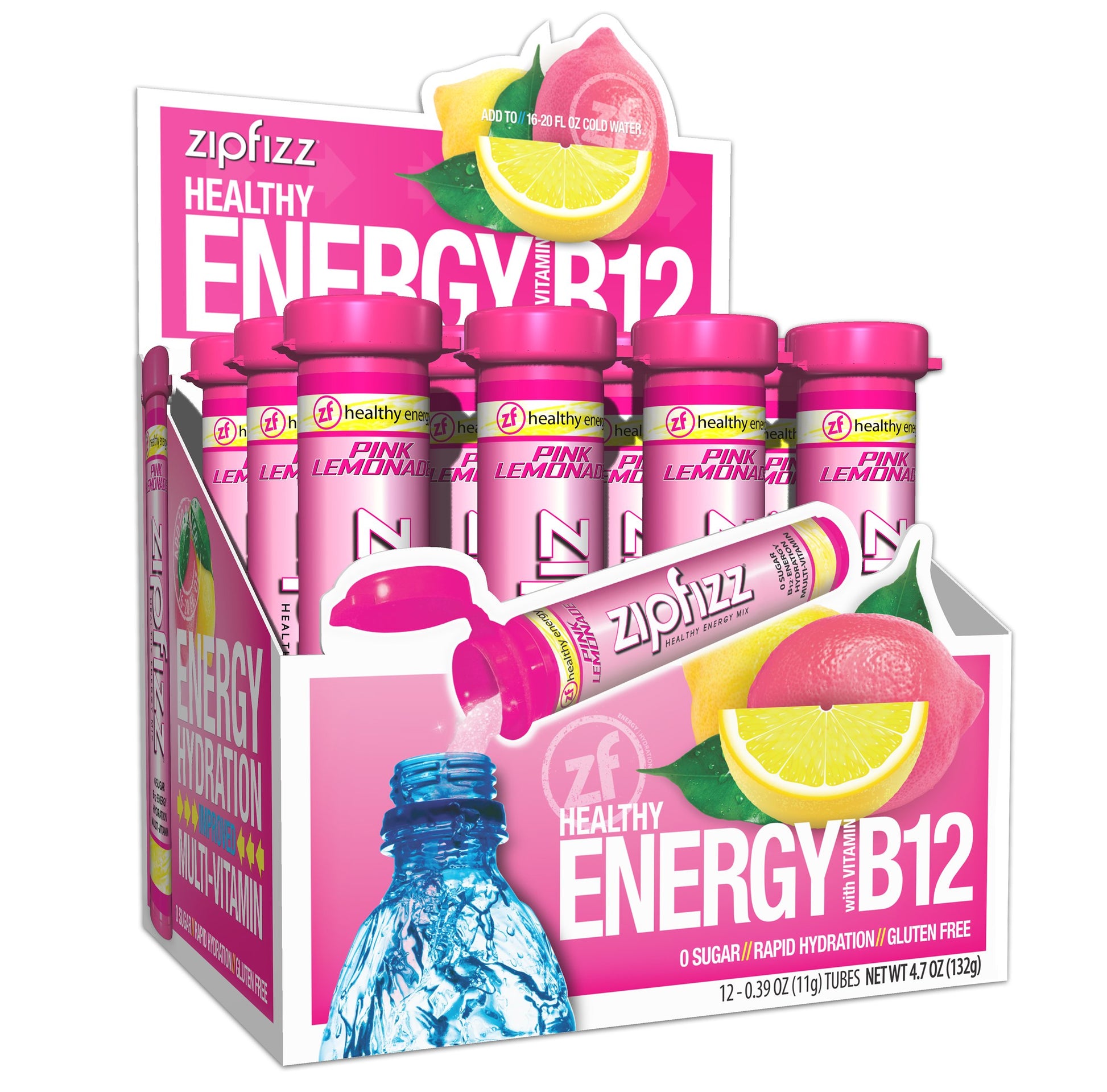 Zipfizz Daily Energy Drink Powder, Fruit Punch, 20 Pack 3-in-1 Sustained Energy, Rapid Hydration, and Essential Vitamins Sugar-Free Electrolyte Powder Contains Vitamin B-12 & Antioxidants