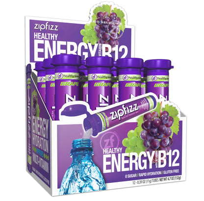 Zipfizz Daily Energy Drink Powder, Fruit Punch, 20 Pack 3-in-1 Sustained Energy, Rapid Hydration, and Essential Vitamins Sugar-Free Electrolyte Powder Contains Vitamin B-12 & Antioxidants